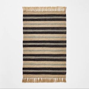 New! Striped Twill Accent Rug Blue/Tan - Threshold™ designed with Studio McGee